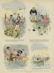 En maltesisk tragedie, eventyret om de rivaliserende agenter og bådsmændene (chromolitho)